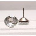 Diamond Flat Top Crystal Button With Tack Nail Upholstery Headboard Accessories