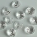 200PC 2 Hole K9 Crystal Glass Octagon Beads Chandelier Parts Home Decoration