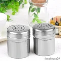 Stainless Steel Salt Pepper Shaker Set Kitchen Harb and Spice Tool Condiment Box