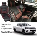 Broz Toyota Hilux Revo Red Lining Design PU Seat Mat W/Lumbar Support (1 Pcs)