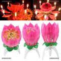 14 Candle Musical Spinning Lotus Flower Rotating Happy Birthday Party Gift Light?XUAN2