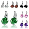 9 Color Crystal Stud Earring Jewelry Round Zirconia Earrings Statement For Women