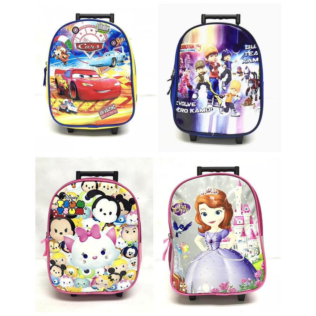 Cartoons Kindergarten Girl & Boy Kid Trolley School Bag Backpack Gift Bag