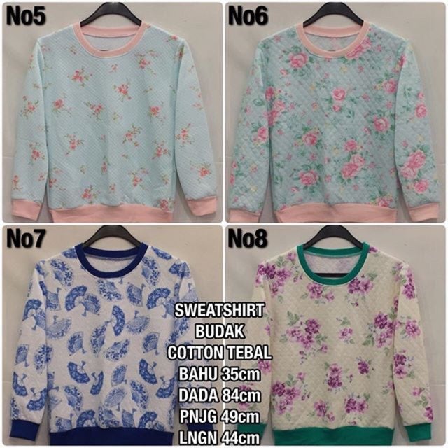 Sweatshirt budak cotton tebal