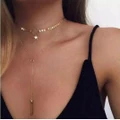 Long Tassel Star Choker Necklace For Women Jewelry Double Layer Chokers