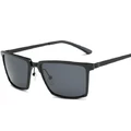 Square Shape Black Frame Eyewear UV-protection Light Men Driving Sunglasses