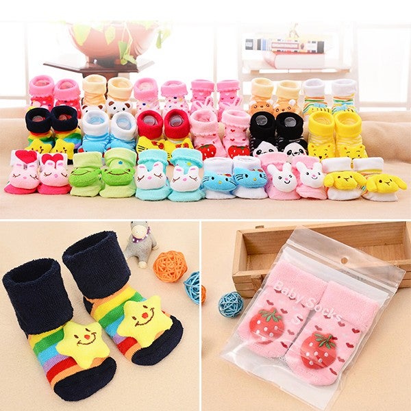 18 Colors For Choose Baby Cartoon Sweat Deodorant Breathable Cotton Print Socks