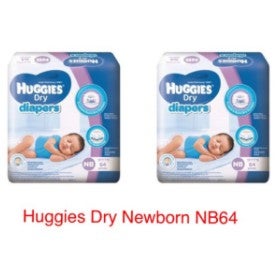 Huggies Dry Newborn Jumbo Pack NB64 ( 2 PACK) (READY STOCK)