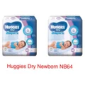 Huggies Dry Newborn Jumbo Pack NB64 ( 2 PACK) (READY STOCK)