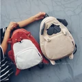 Women Backpack Schoolbag Canvas Kids Dog Fox Ear Embroidery Corduroy Backpack