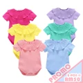 Baby girl clothing pastel colour rompers sweet candy colour summer bodysuit
