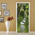 HOT 3D Door sticker garden stones path DOOR mural waterproof home decor