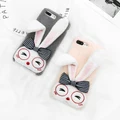 Spot Cute winter plush cute rabbit ear braces iPhone8plus phone shell Apple 7 so