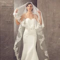 White Ivory Bridal Veils Lace Appliqued Edge Wedding Veils Wedding Accessories