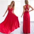 Summer Sexy Women Maxi Dress Red Bandage Long Dress Party Bridesmaids Dress