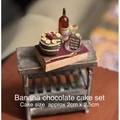 Handmade Miniature 1:12 Chocolate Banana Cake set