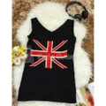England Flag Sleeveless Wool Dress [10105]