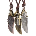 Retro Angel Wing Leather Mens Womens Jewelry Vintage Necklace Charms Pendant