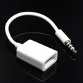 Banggood White USB Female to AUX 3.5mm Male Cable Plug Jack Converter Dual Track Audio Stereo Headphone Cord