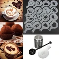 LiveCity Chocolate Shaker Duster 16Pcs Cappuccino Coffee Stencils Spoon
