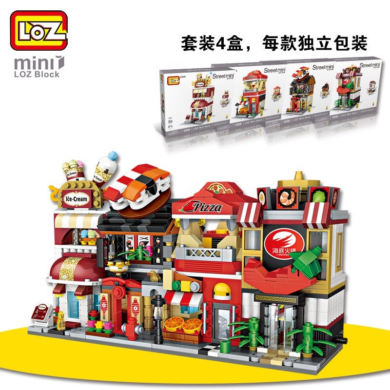 ??LOZ�??City Mini Street Sushi/ Ice Cream/ Hot Pot/ Pizza)