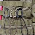 New 1 Pair Tactical Molle Strap Webbing Dominator Elastic Cord Hang Buckle Clips