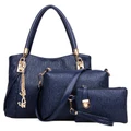 3Pcs Women Embossed Messenger Shoulder Bag Handbag Crossbody Bag