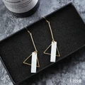 169 Korean Fashion Handmade Shell Earrings 925 Silver Minimalist Jewelry