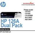 ==ORIGINAL== HP CE310AD 126A Black Printer Toner Cartridge Dual Pack
