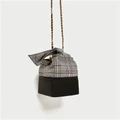 Za Lattice Lattice Bow Decorative Chain Handbags