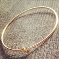 Gold-toned Slim Bracelet Love Heart Charm Bangle Fashion Jewelry Gift