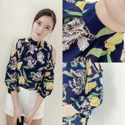 Fashionable women's shirt summer new print loose thin primer shirt thin