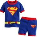 Child Kids Homewear Set Pajamas Outfits T-shirt+Pants Superman Short Sleeve PJ'S