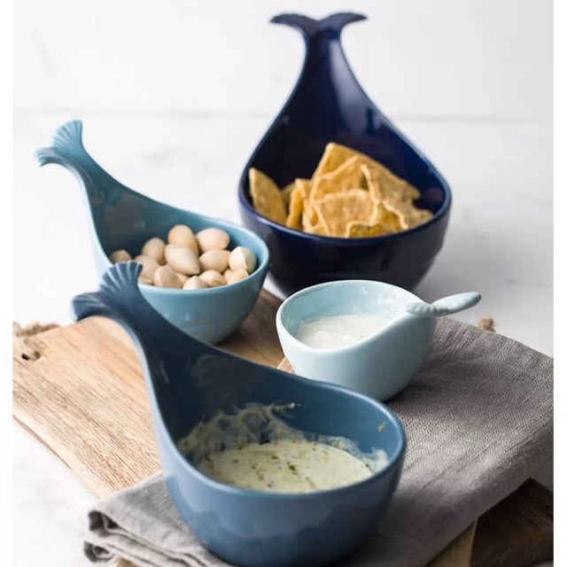 Set of 4 fish plate spoon