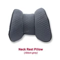 Headrest Neck Pillow Support Cushion Driver Seat Pillow - Grey (Ribbon)