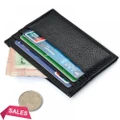 Black Leather Slim Thin Credit Card Holder Mini Wallet ID Case Purse Bag Pouch