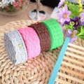 Multi Color Fabric Lace Ribbon Roll Embroidered 20mm Wide 10 Yards/lot