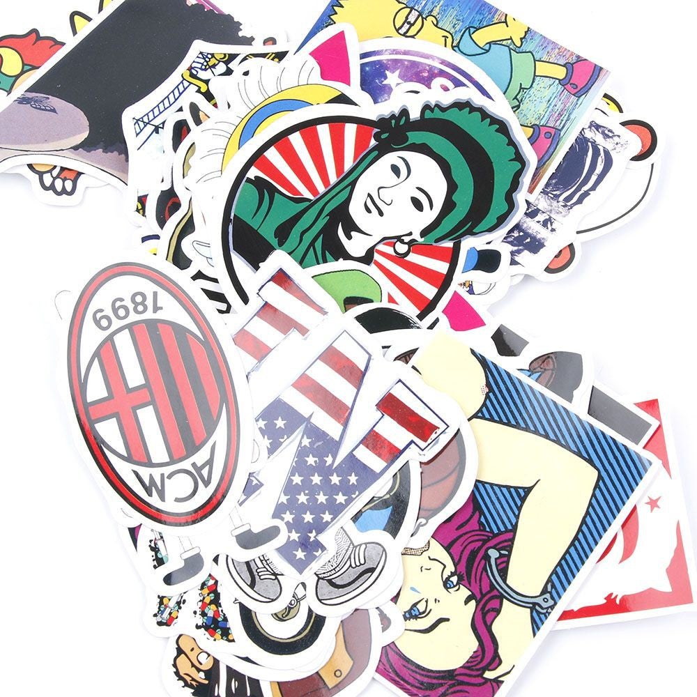 50Pcs Luggage Car Stickers Decal Graffiti Skateboard