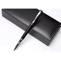 Personalized engraved Gel pen Black with leather case custom your name Nice gift