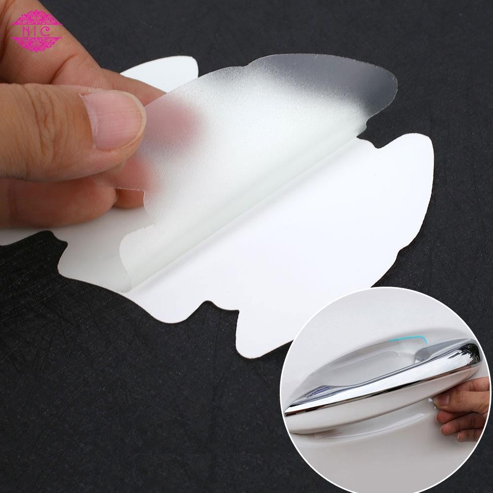 NIC Door Handle Film Door Handle Sticker Clear PVC Transparent 4PCS Scratchproof