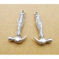 50Pcs Hammer Charms Antique Silver DIY Jewelley Making Accessories Crafts