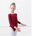 Lace Long Sleeve Gymnastics Leotard Girls Kids Children Ballet Dancewear