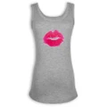 Pink big lips emoji Women's Tank Tops Vest Sleeveless Slim Tank Vest