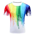 Phorock Male Colorful Pigment 3D Printed T-shirt Short Sleeve MT3D019