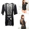 Sexy Lingerie Satin Lace Back Robe Sexy Night Gown Sleepwear
