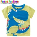 Boy T-shirt Kid Dinosaurs Baby Boy Children Tops Short Sleeve Stitching Cotton