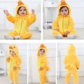 Baby infant Rompers duck jumpsuits hooded flannel coat