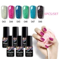 Shiny Color Maphie Beauty 6Pcs/Set Nail Gel Polish Long Lasting Nail Lacquer 6ml
