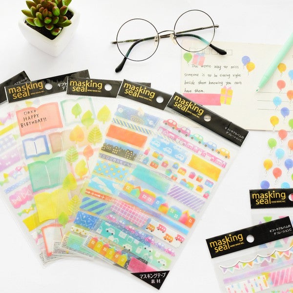 Mind wave watercolour masking seal sticker
