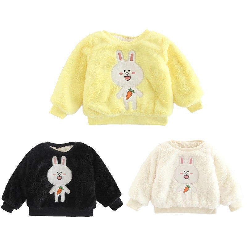 Baby boy girl Velvet Sweater Cotton Long Sleeve Cartoon Spring clothing